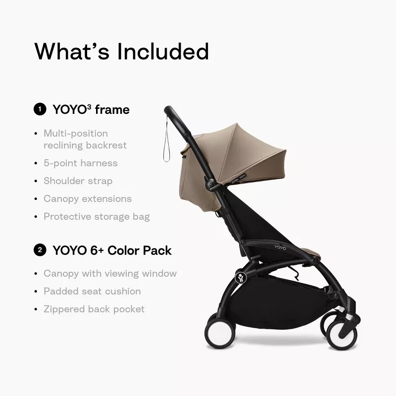 Stokke Stroller Lightweight & Compact Carry-On Compatible - Black Taupe - Image 5