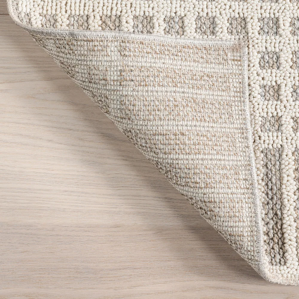 Yulia Geometric Bands Area Rug - 2' 6" x 10' - Light Grey - Image 3