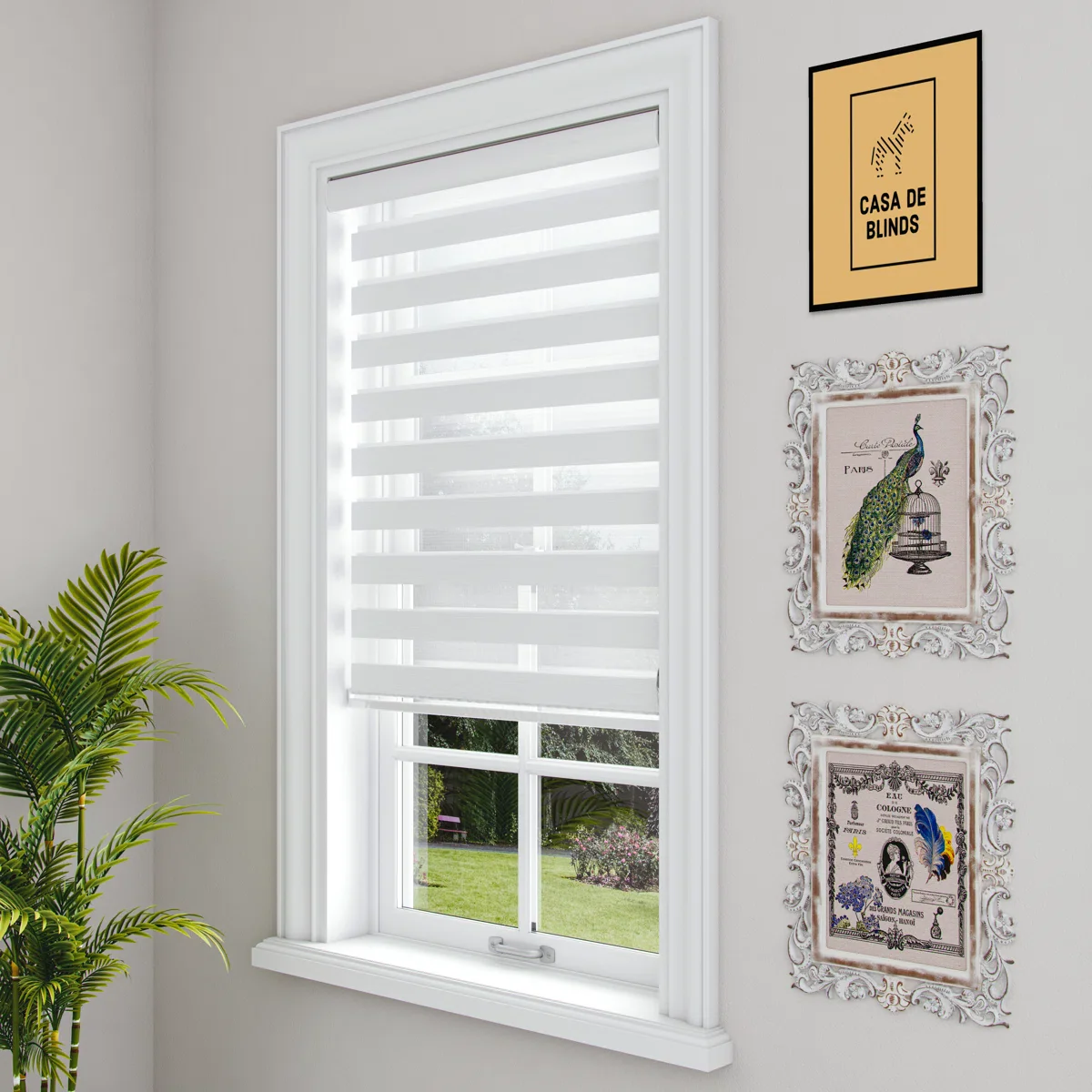 Zebra Blinds Window Dual Layer Roller Shades - Image 2